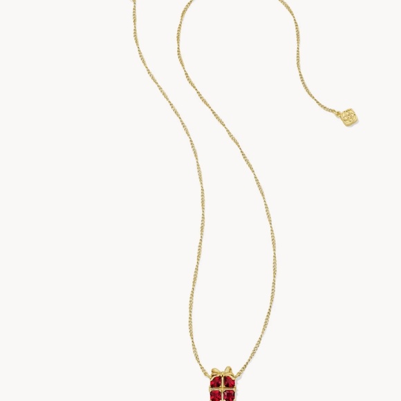 Kendra Scott Present Gold Short Pendant Necklace in Red Crystal - Picture 4 of 4